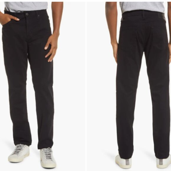 NWT AG Adriano Goldschmied Everett Slim Straight Pants 42x32 Super Black - Picture 1 of 1